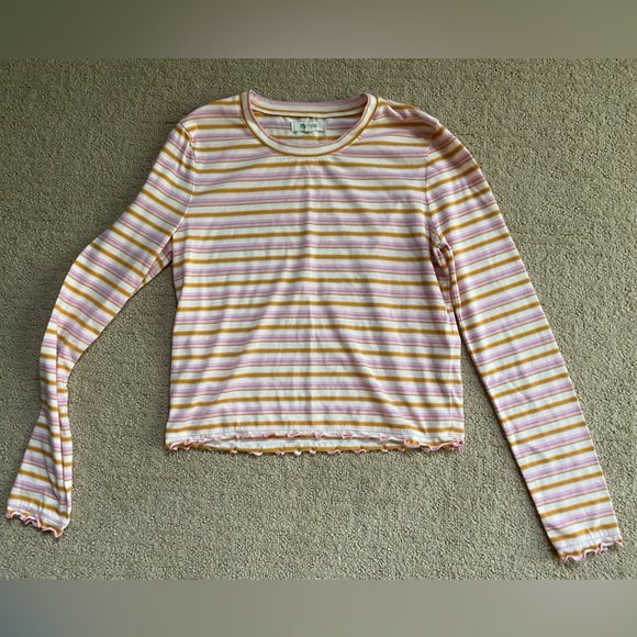 Madewell cropped stripped long sleeve top Small - Picture 1 of 2